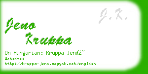 jeno kruppa business card